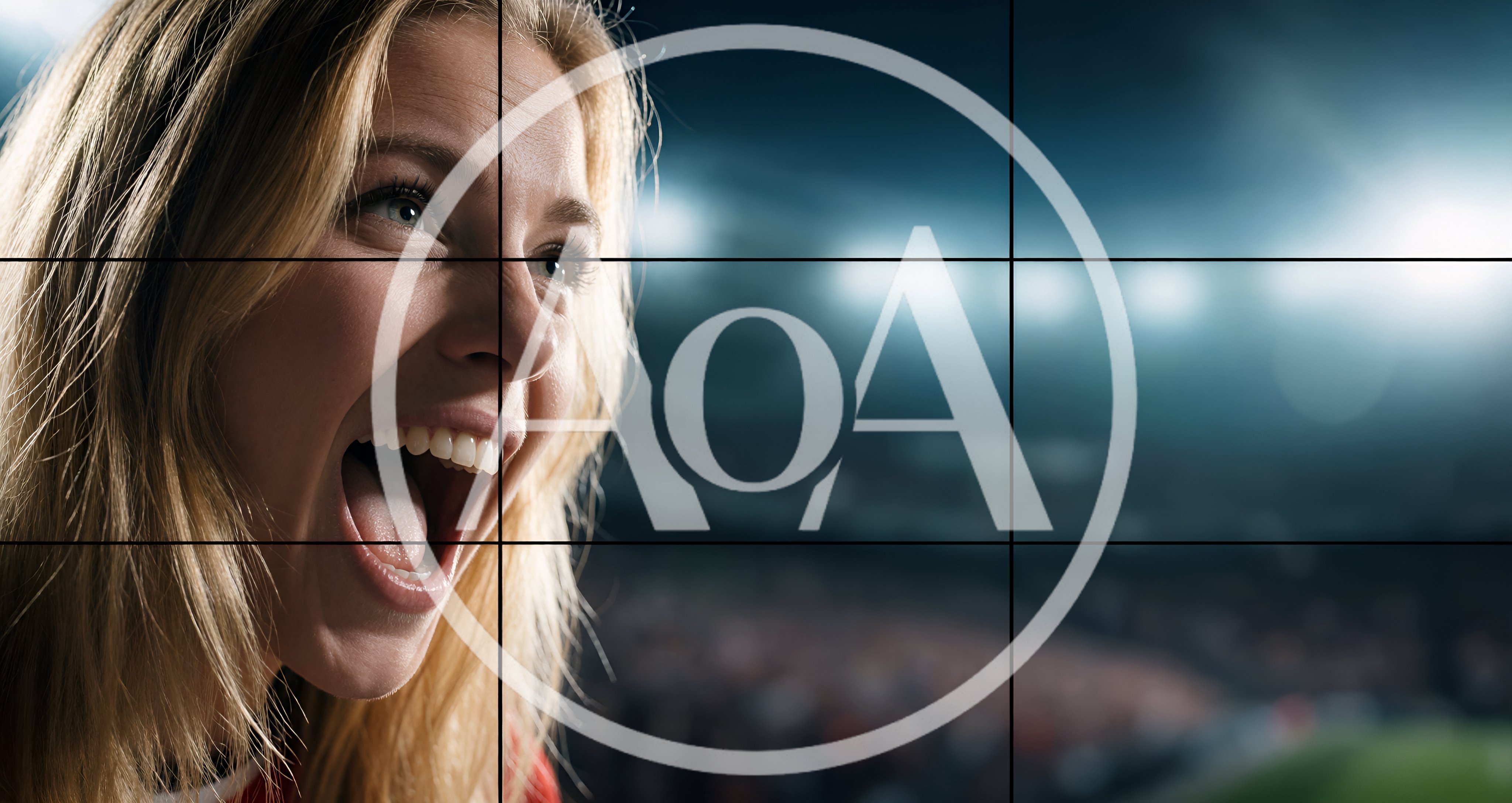 Excited Female Fan Cheering At Sports Stadium