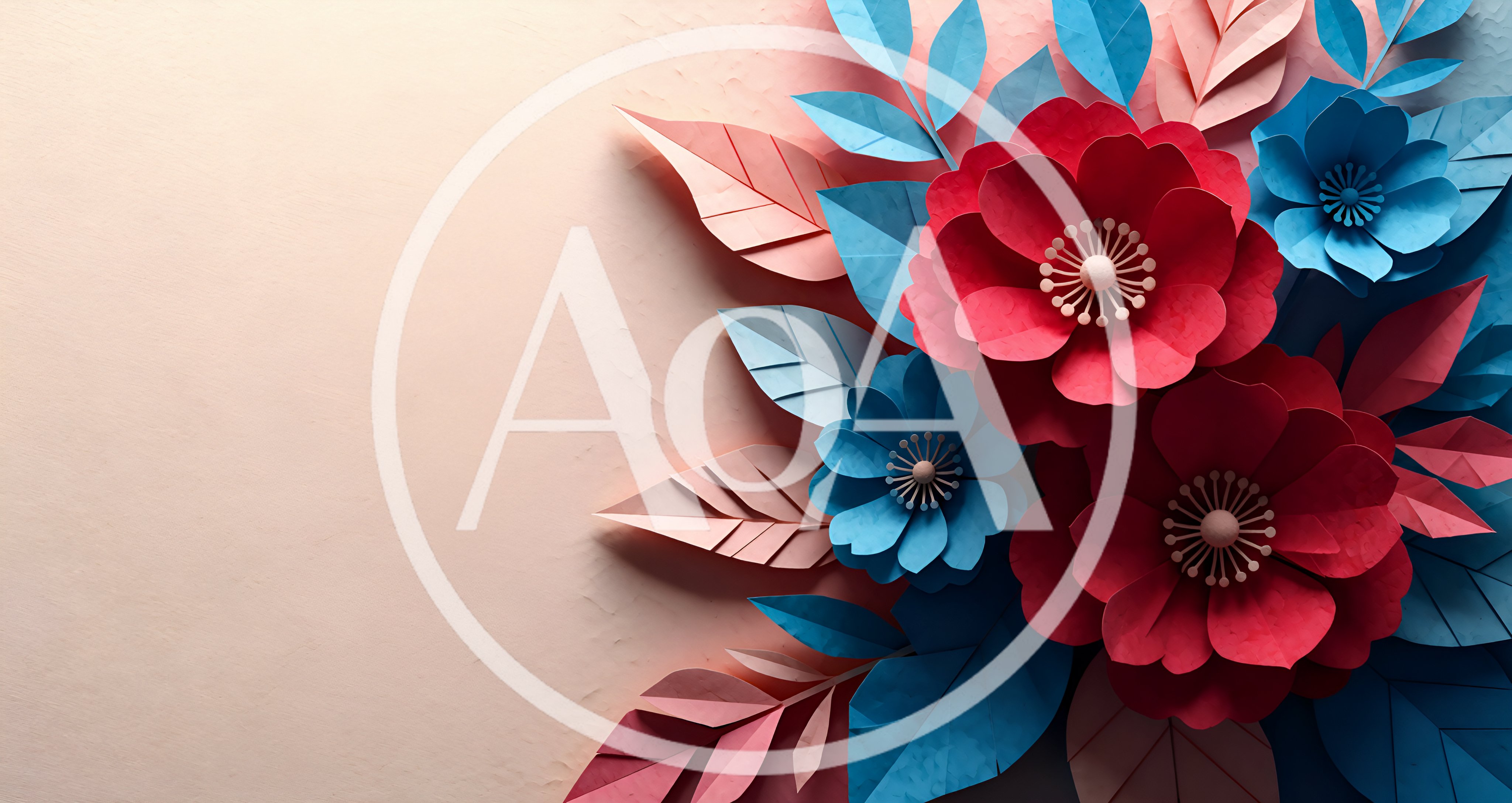 Paper Craft Floral Arrangement With Red And Blue Flowers