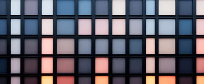 Abstract Grid Wall With Glowing Rectangular Panels