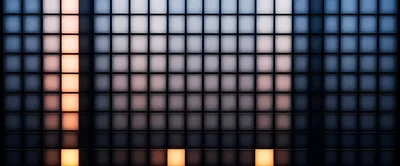 Abstract Glowing Grid Wall With Pulsing Light Effects