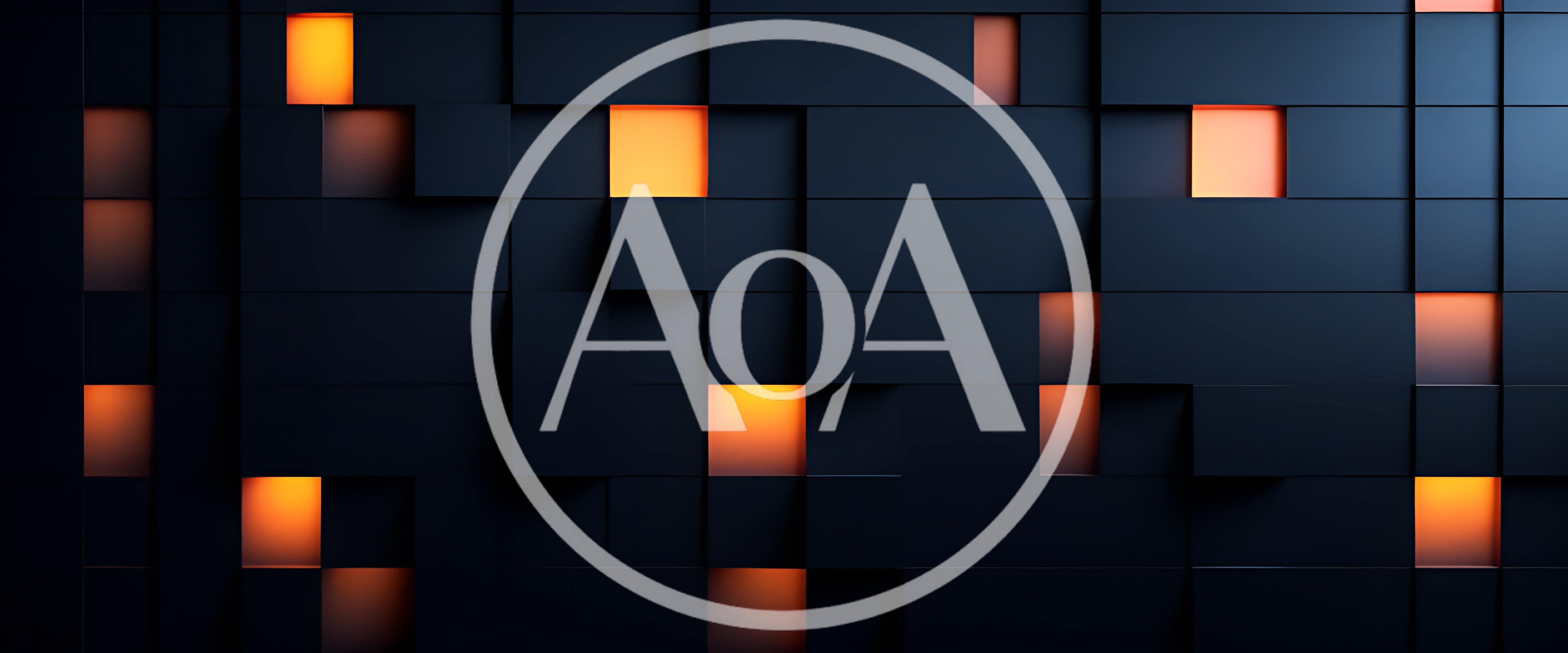 Abstract Dark Geometric Wall With Glowing Orange Lights