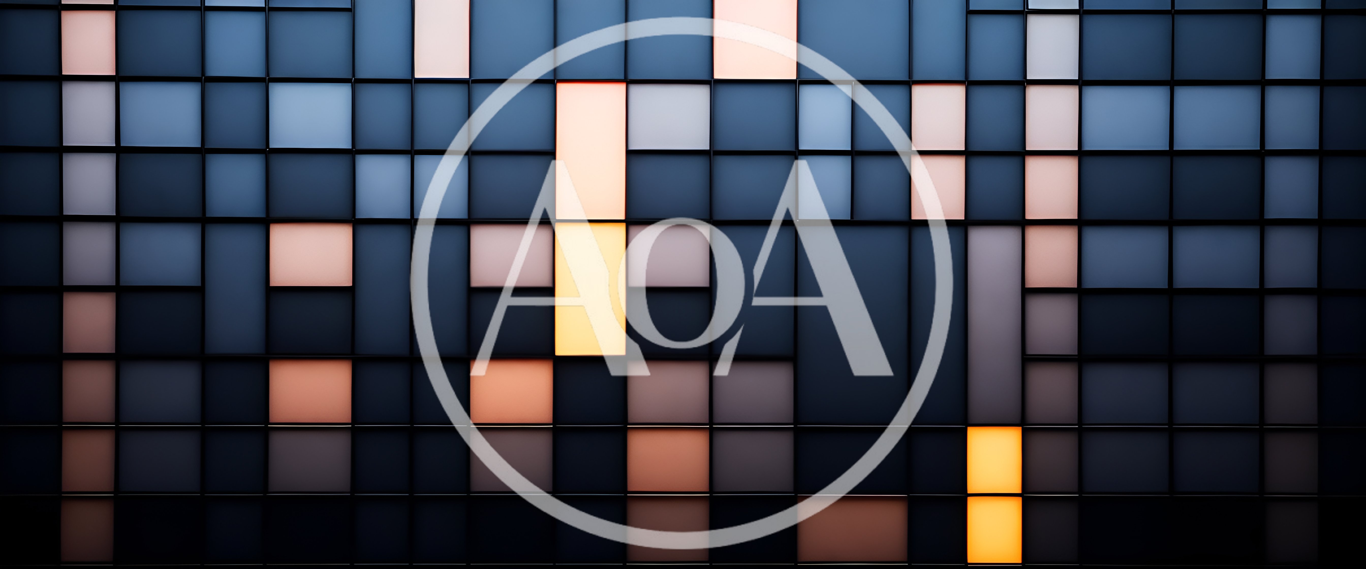 Abstract Grid Wall With Glowing Rectangular Panels