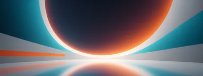 Abstract Futuristic Interior With Glowing Circular Portal