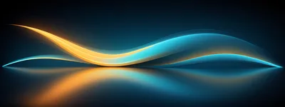 Abstract Glowing Blue And Orange Light Waves