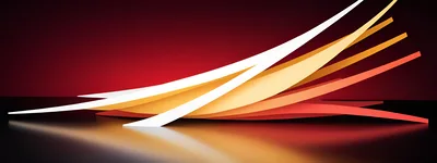 Abstract 3D Curved Ribbons With Gradient Colors