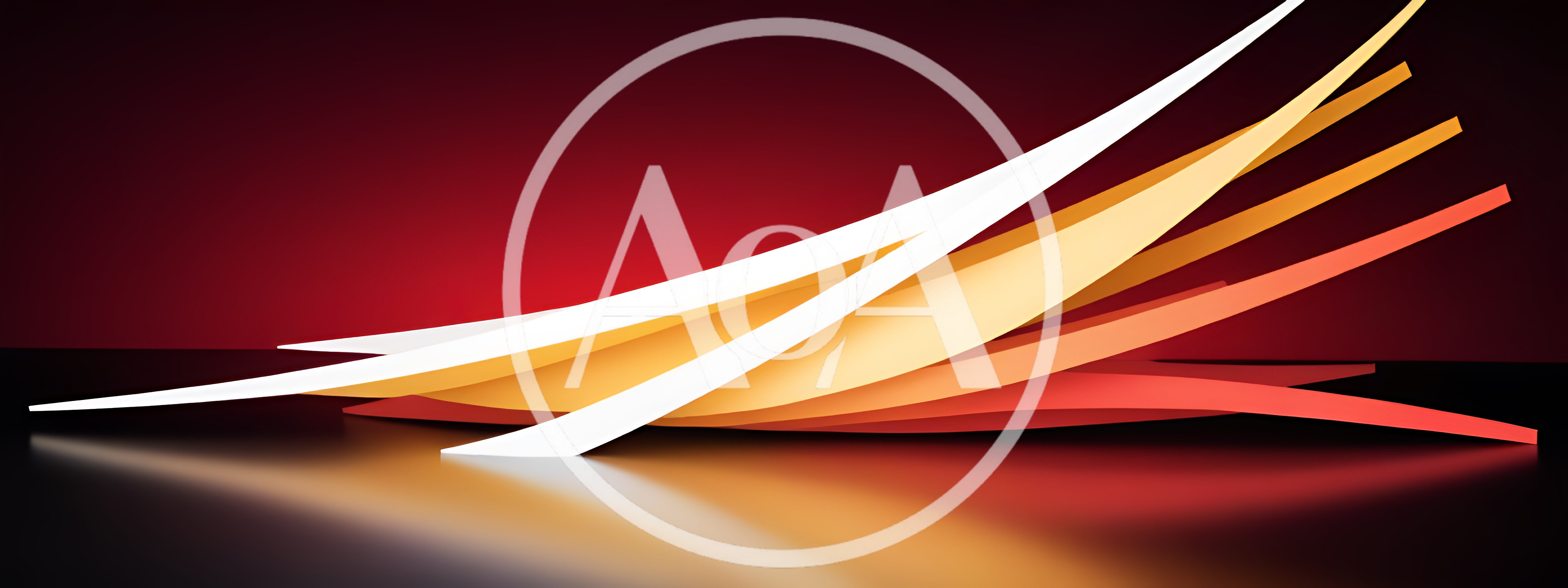 Abstract 3D Curved Ribbons With Gradient Colors