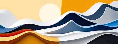 Abstract Paper Cutout Landscape With Sun
