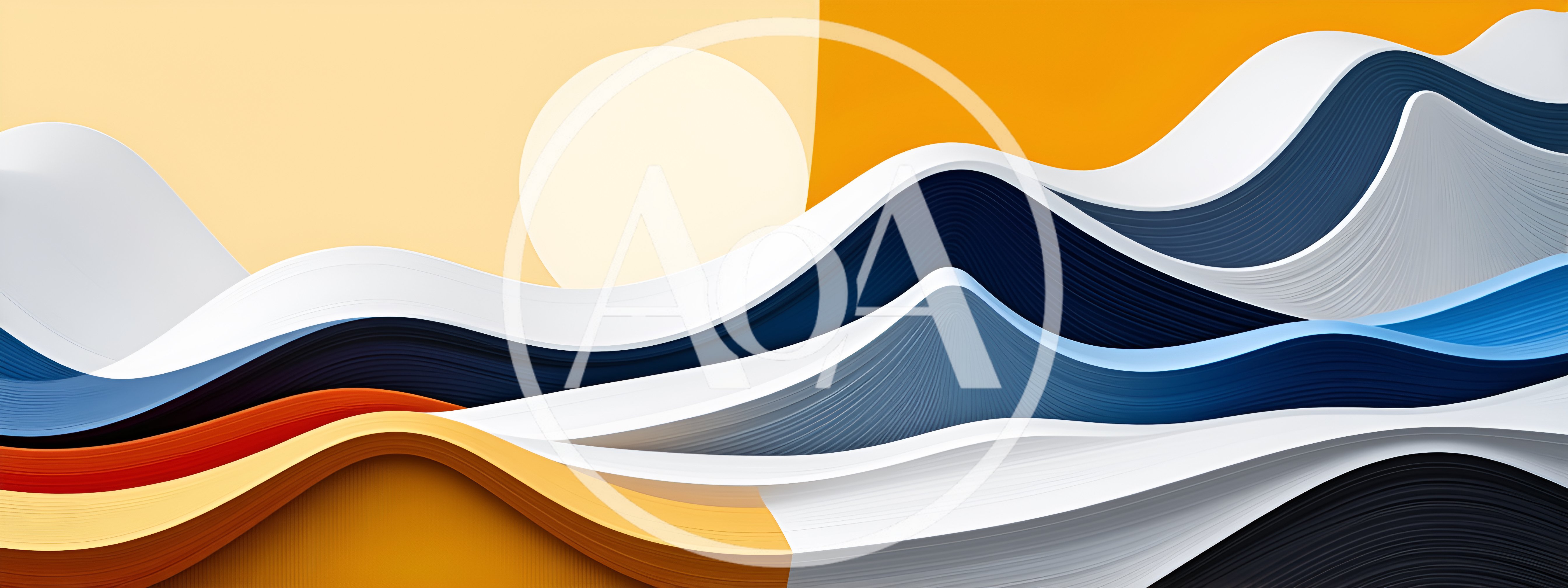 Abstract Paper Cutout Landscape With Sun