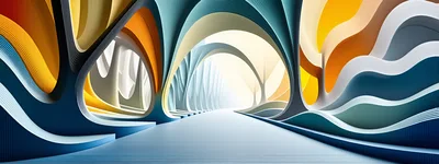 Abstract Architectural Tunnel With Fluid Organic Curves