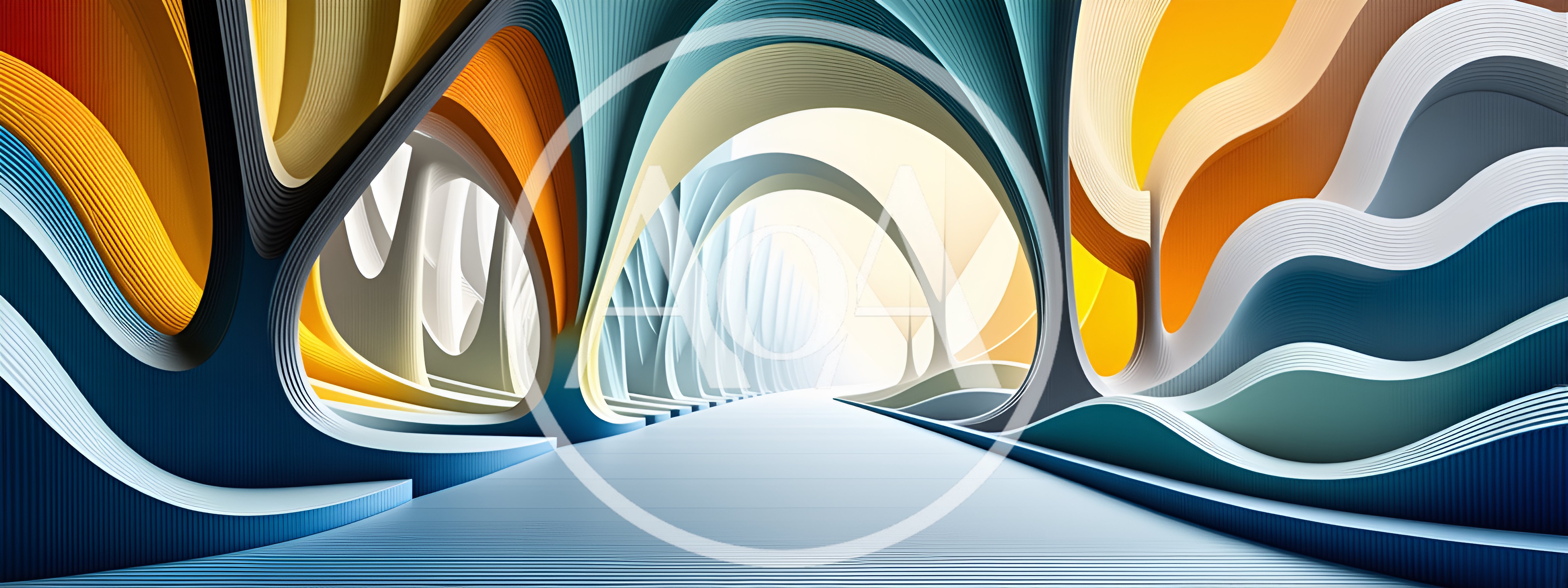 Abstract Architectural Tunnel With Fluid Organic Curves