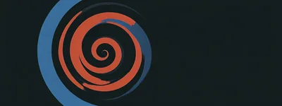 Abstract Spiral Graphic With Orange And Blue Swirls