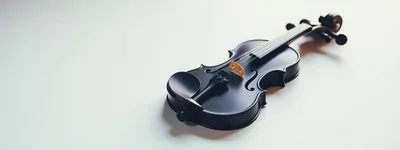 Black Violin Resting On A White Surface