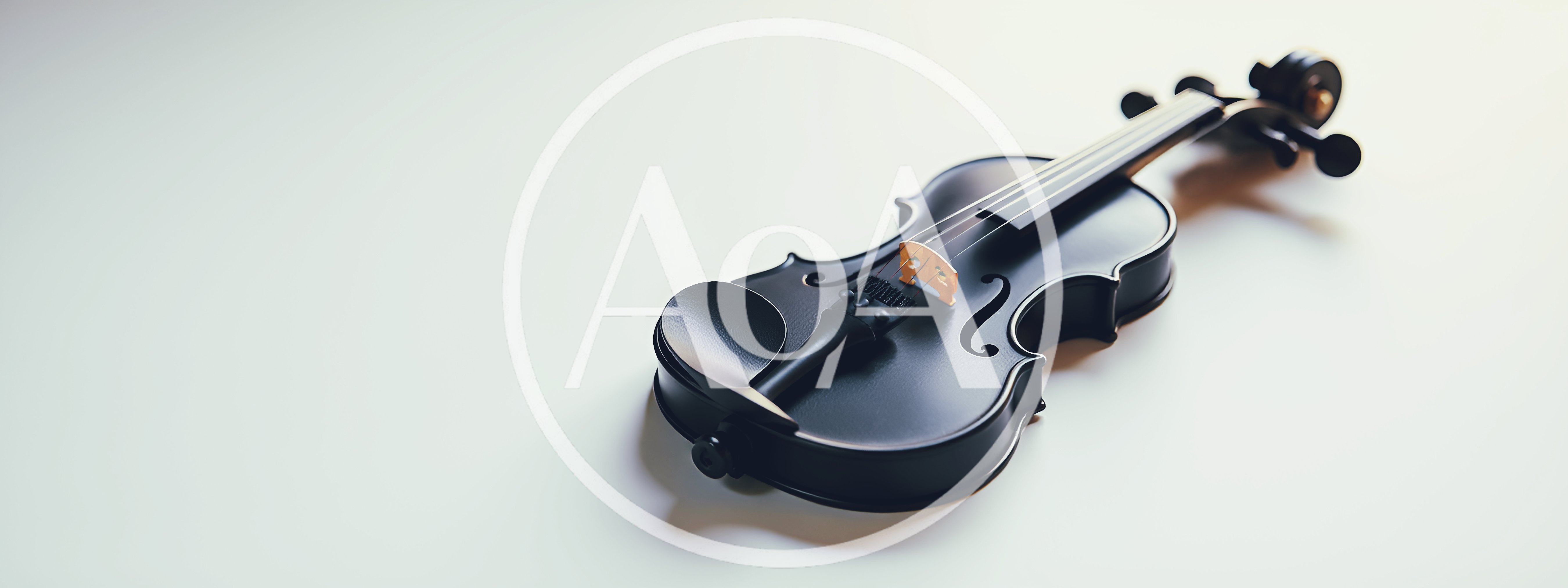 Black Violin Resting On A White Surface