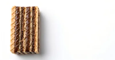 Single Chocolate Wafer Cookie On White Background