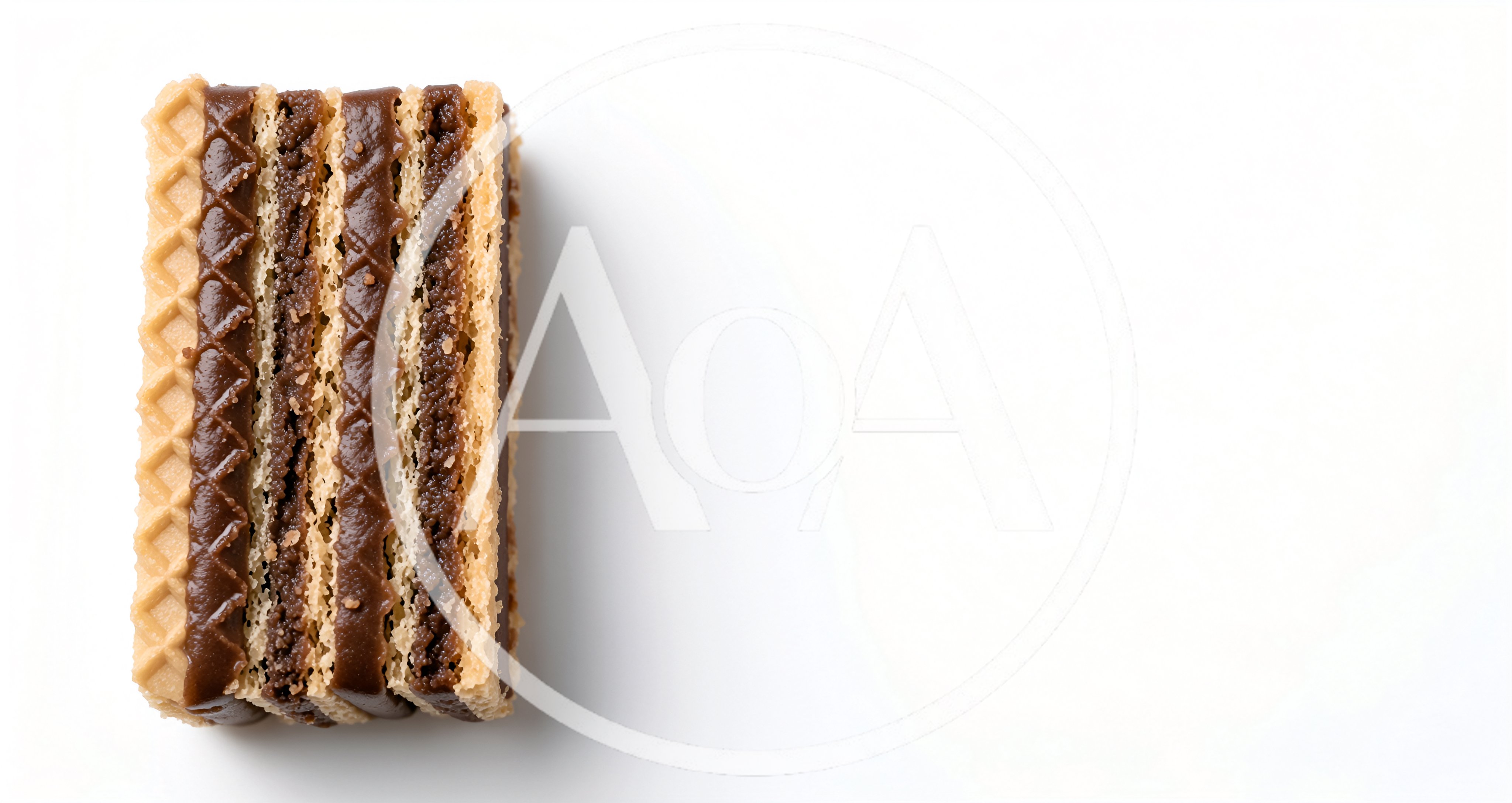 Single Chocolate Wafer Cookie On White Background