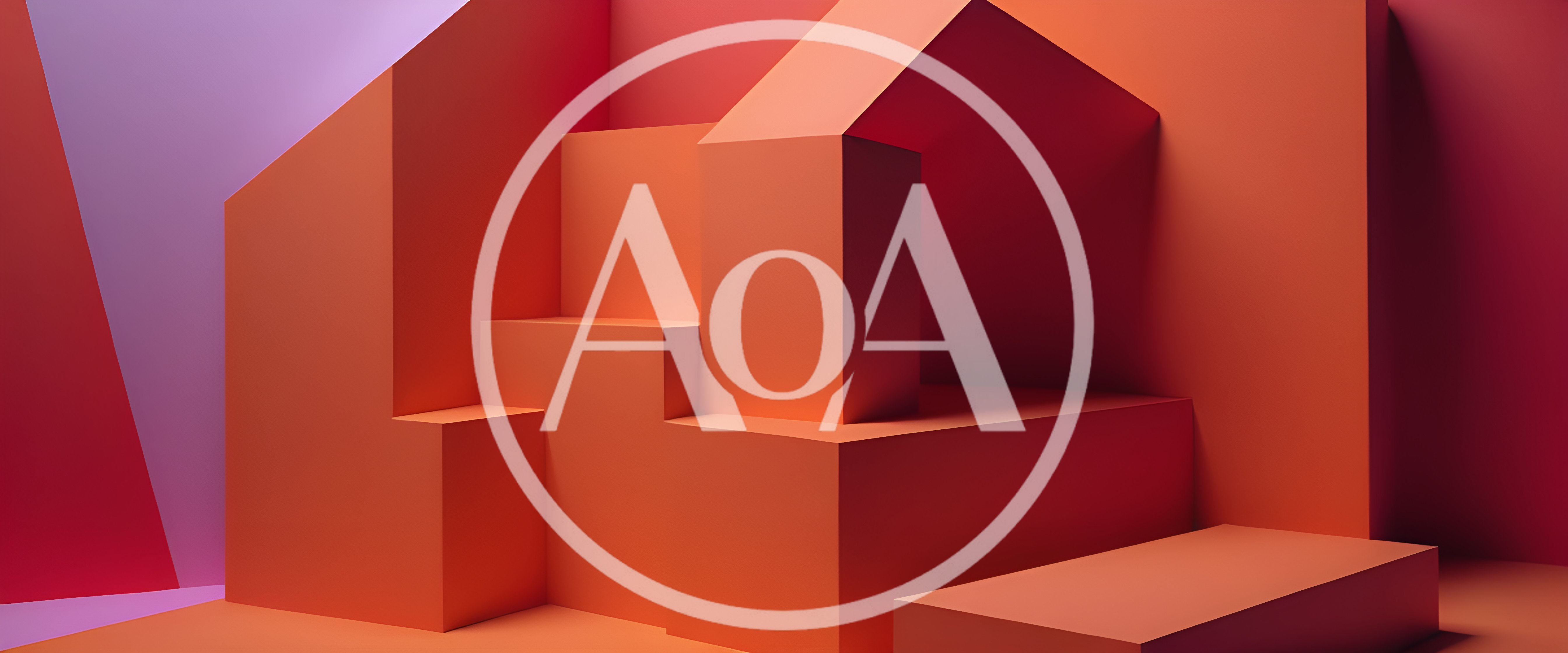 Abstract Geometric Orange Shapes And Platforms