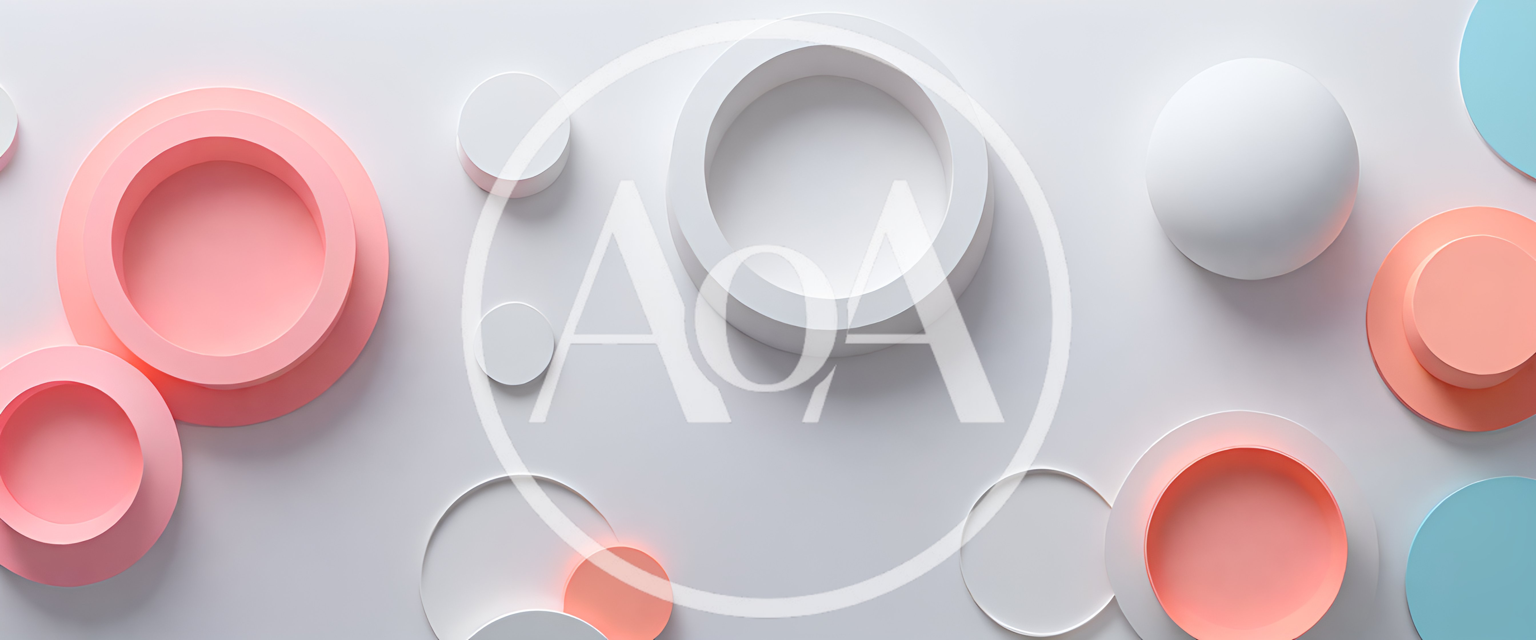 Abstract 3D Geometric Shapes On White Background
