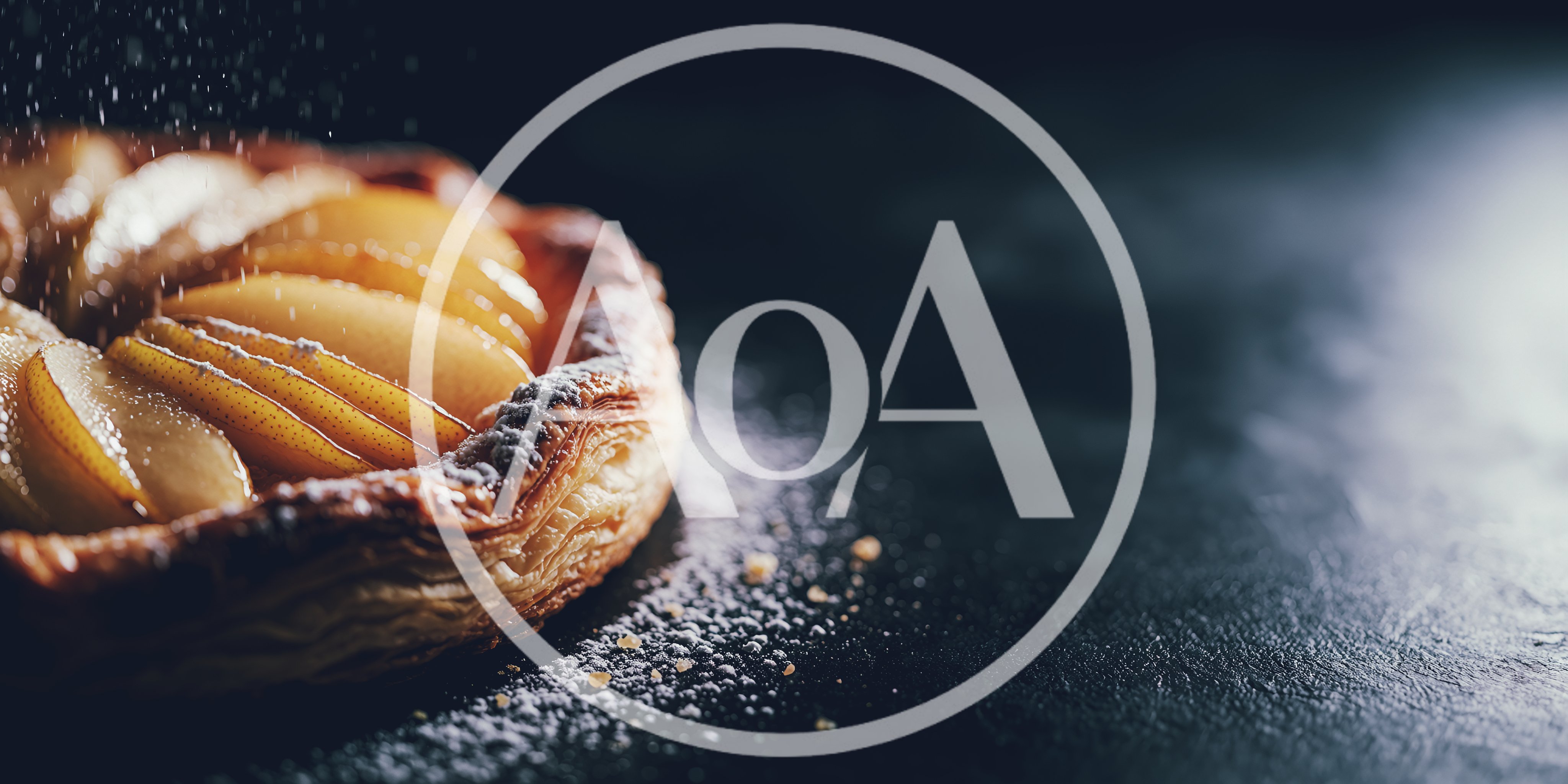 Powdered Sugar Sprinkled Over A Fresh Pear Tart