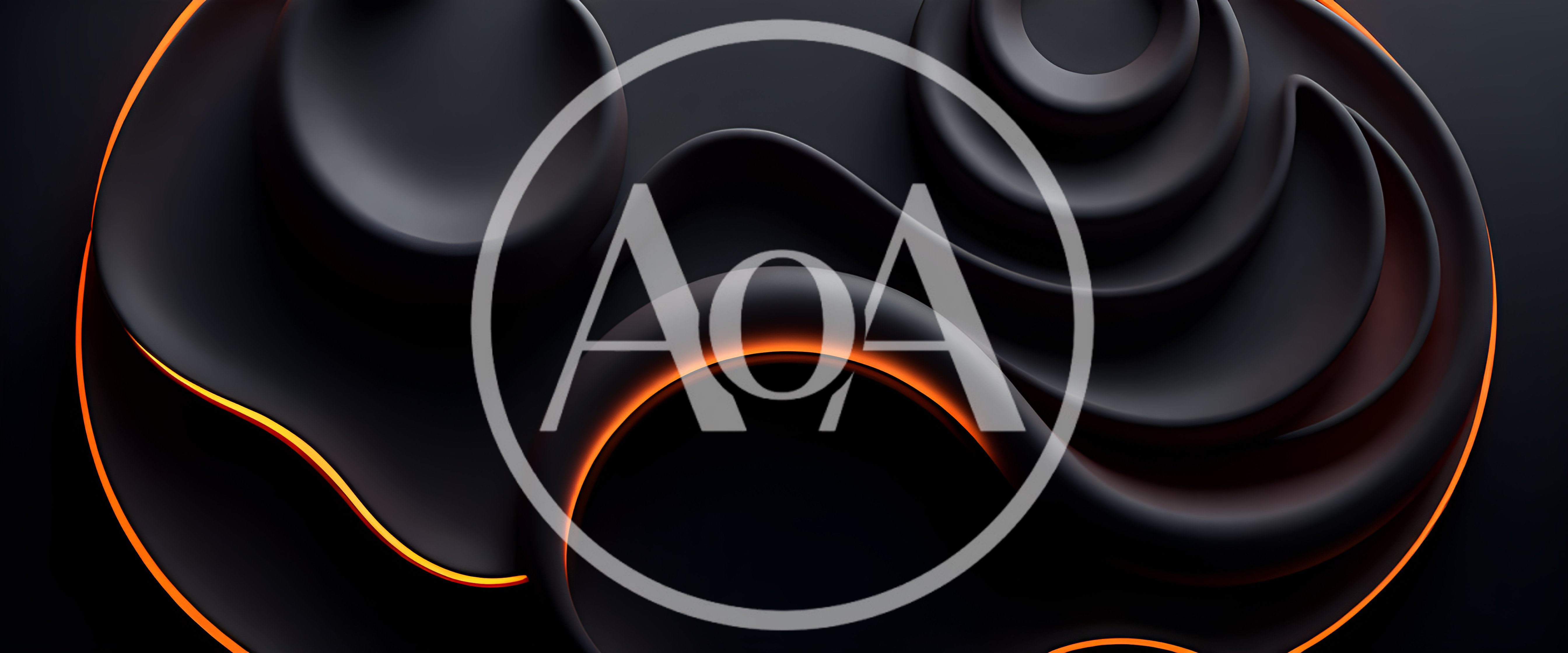 Abstract Dark 3D Background With Glowing Orange Edges