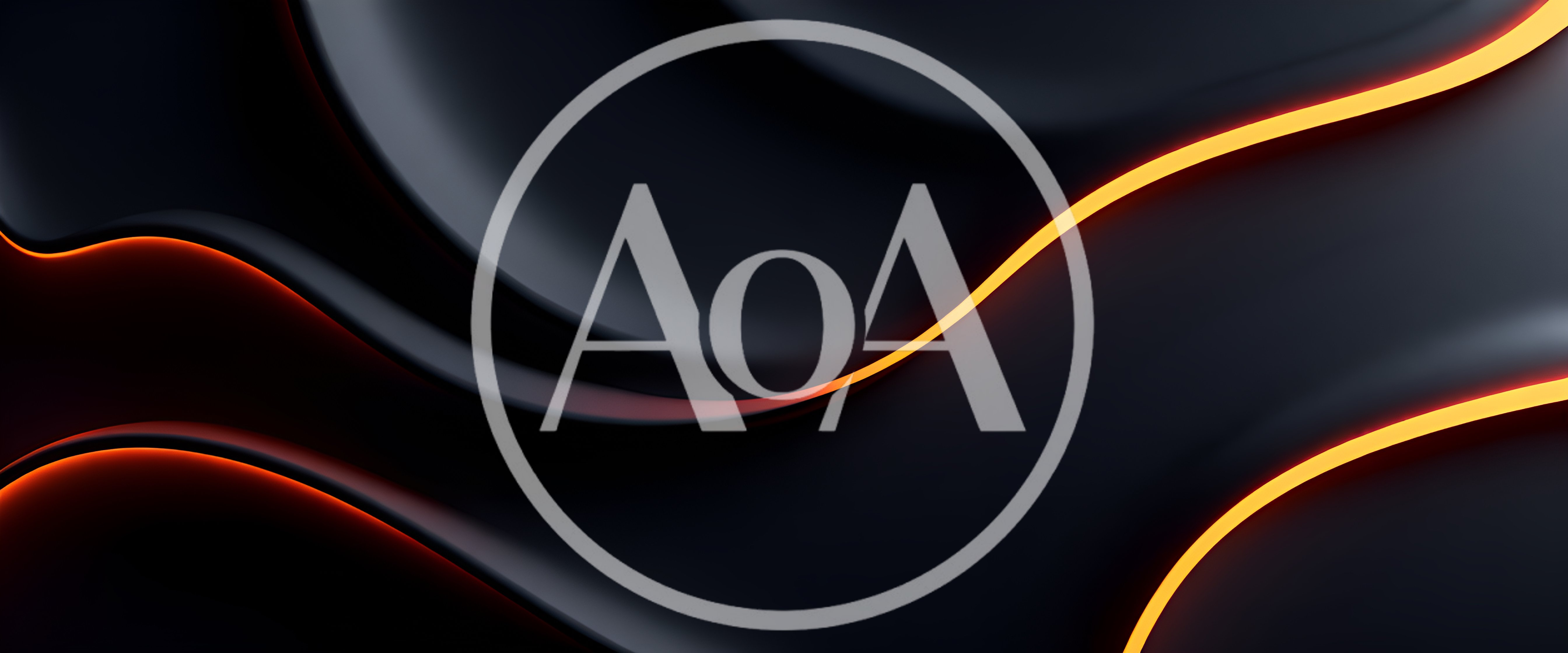 Abstract Dark Background With Glowing Orange Neon Curves