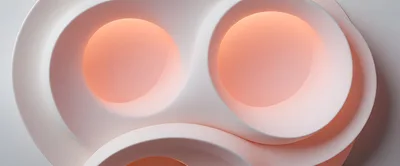 Abstract White Geometric Forms With Soft Warm Lighting