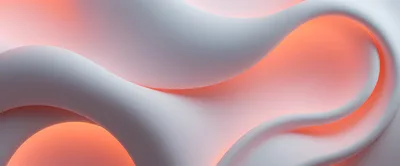 Abstract 3D Fluid Wave Background With Soft Orange Glow