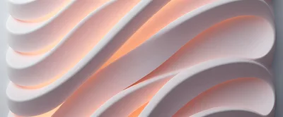 Abstract White Wavy Architectural Wall With Warm Lighting