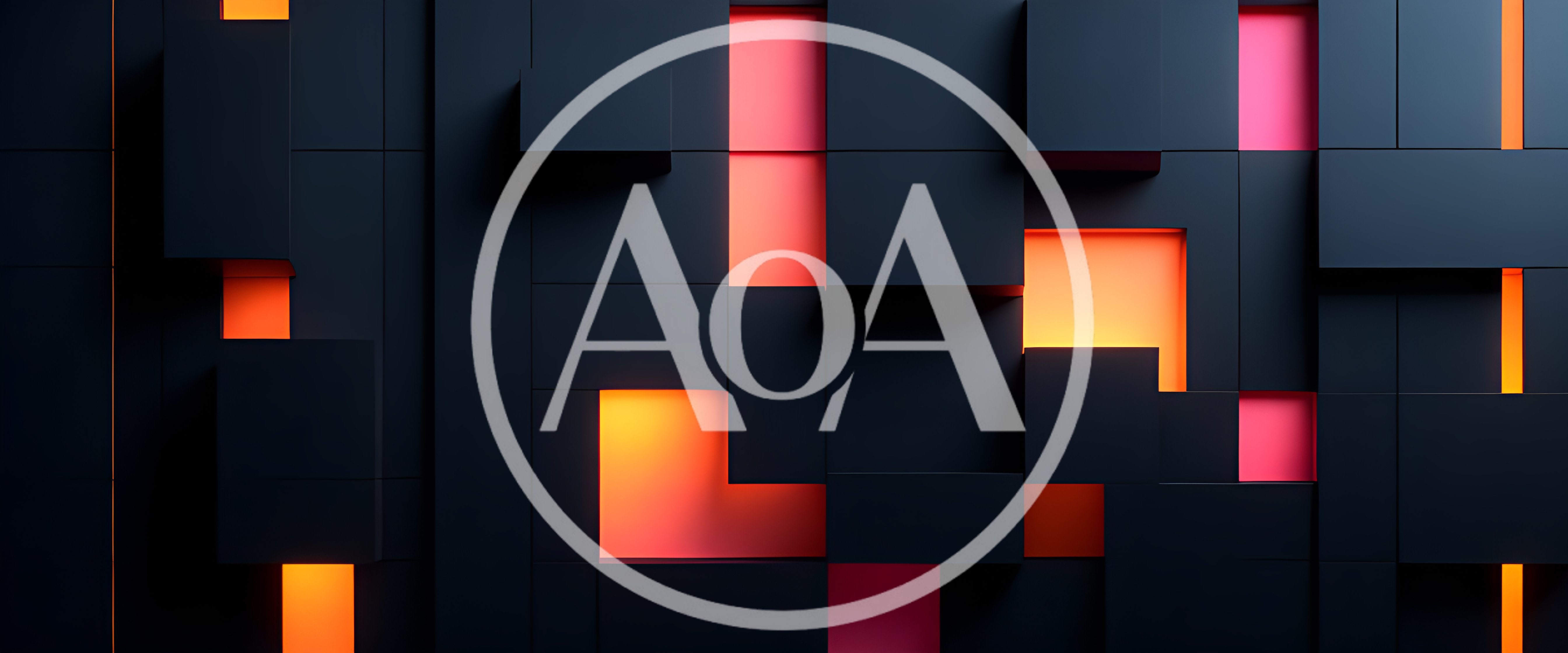 Abstract 3D Geometric Wall With Glowing Neon Lights