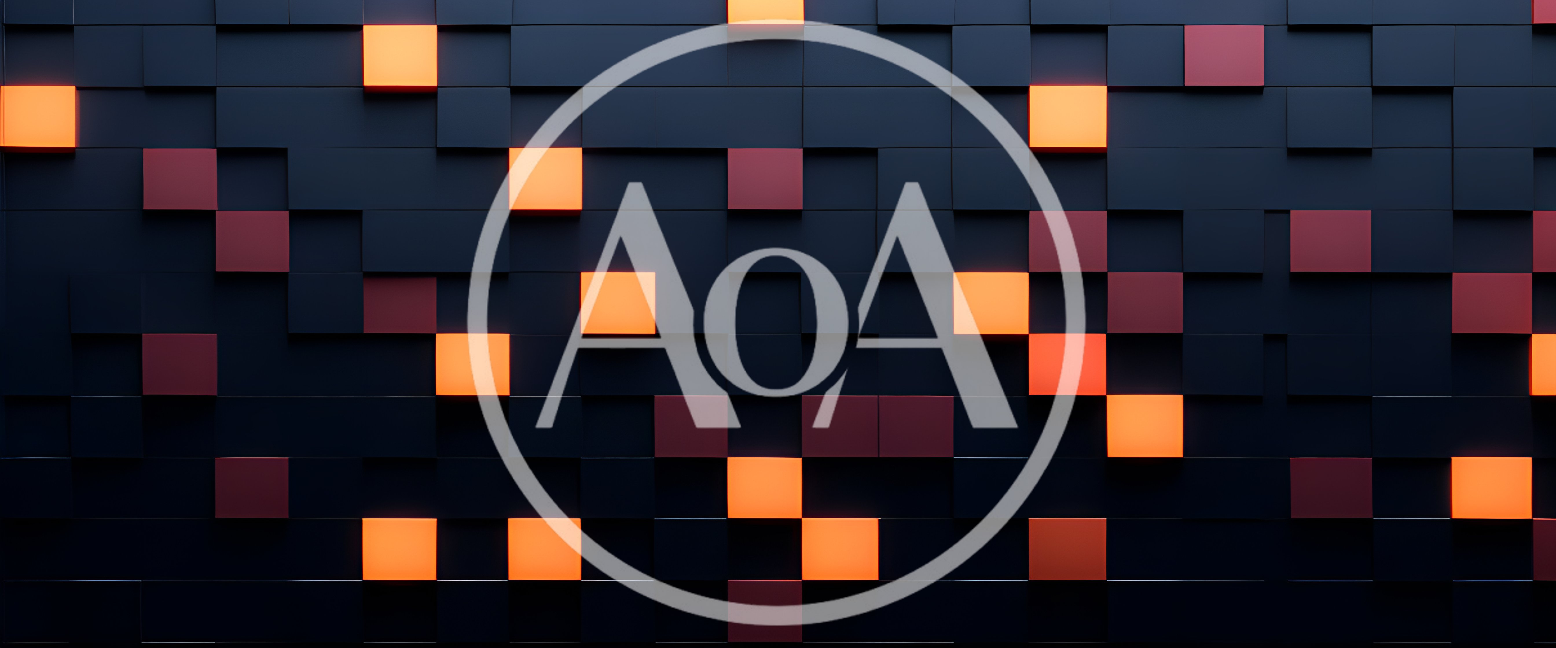 Abstract Background Of Glowing Orange And Dark Cubes