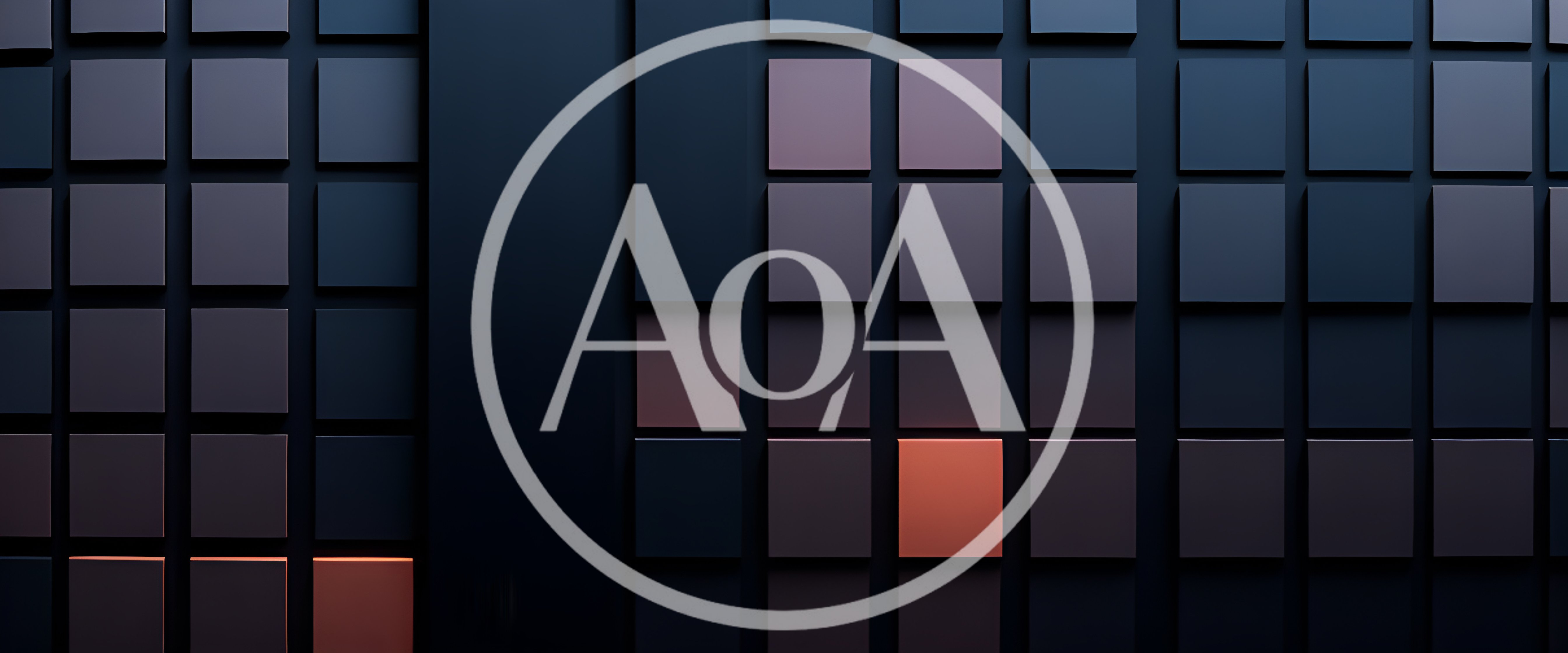 Abstract 3D Grid With Glowing Orange Square Tiles