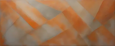 Abstract Geometric Painting With Orange And Beige Tones