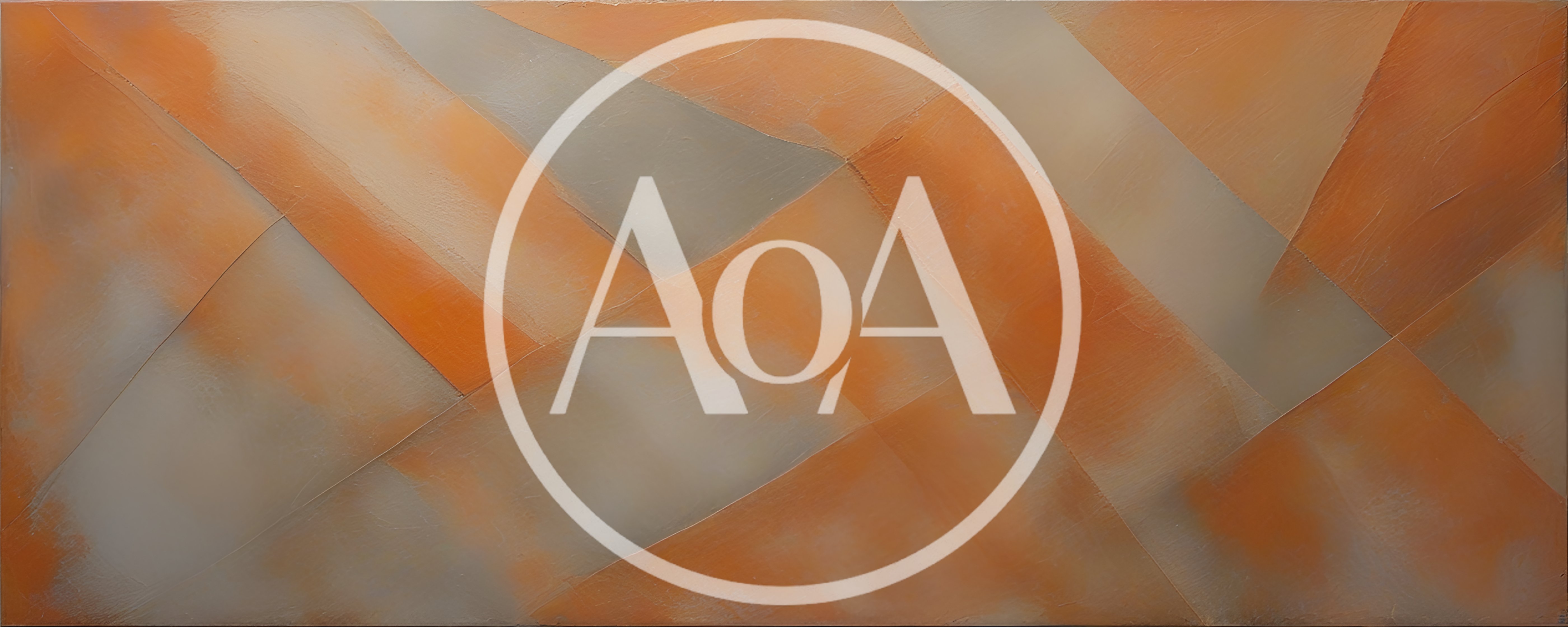Abstract Geometric Painting With Orange And Beige Tones