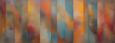 Abstract Vertical Striped Oil Painting With Warm Tones