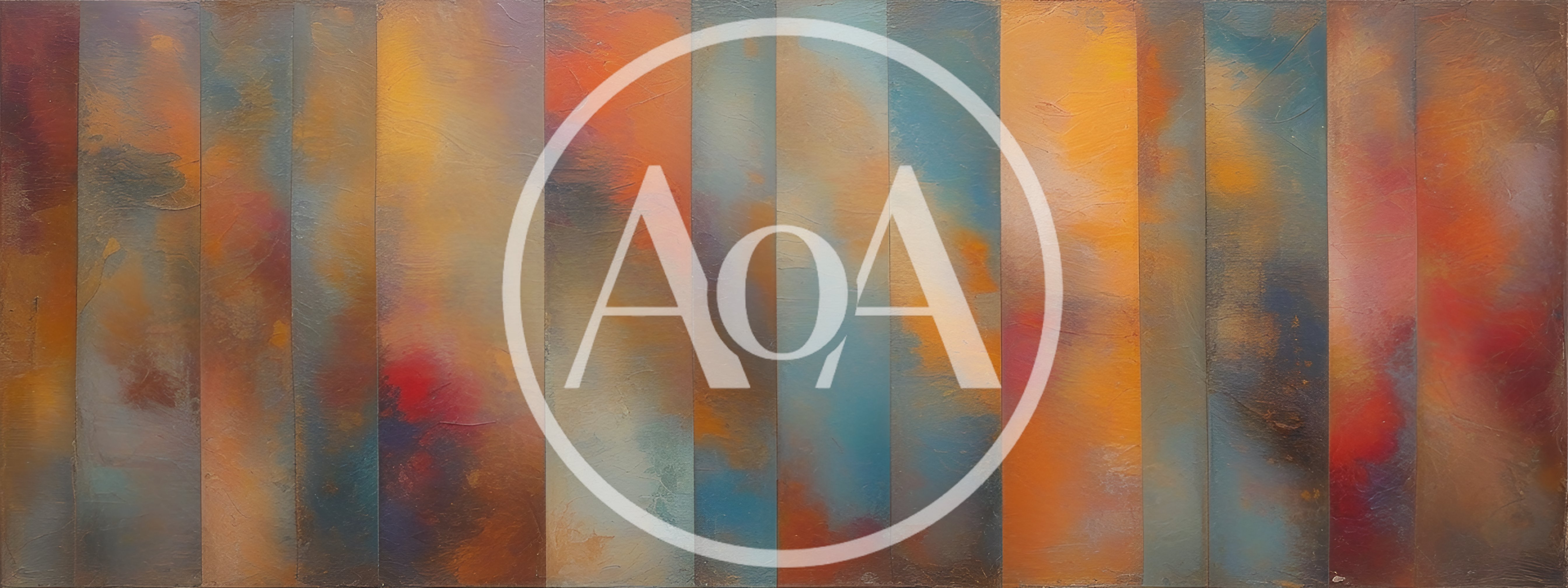 Abstract Vertical Striped Oil Painting With Warm Tones