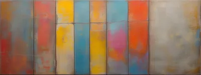 Abstract Painting With Vertical Color Blocks And Texture