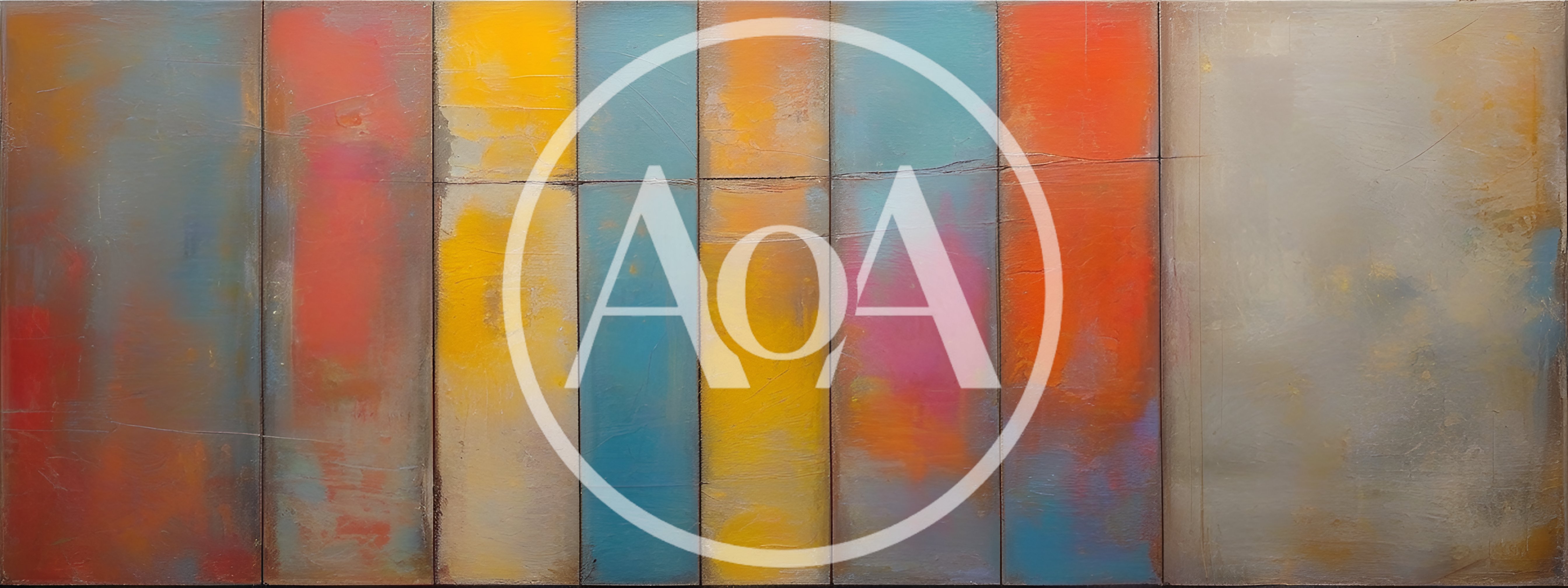 Abstract Painting With Vertical Color Blocks And Texture