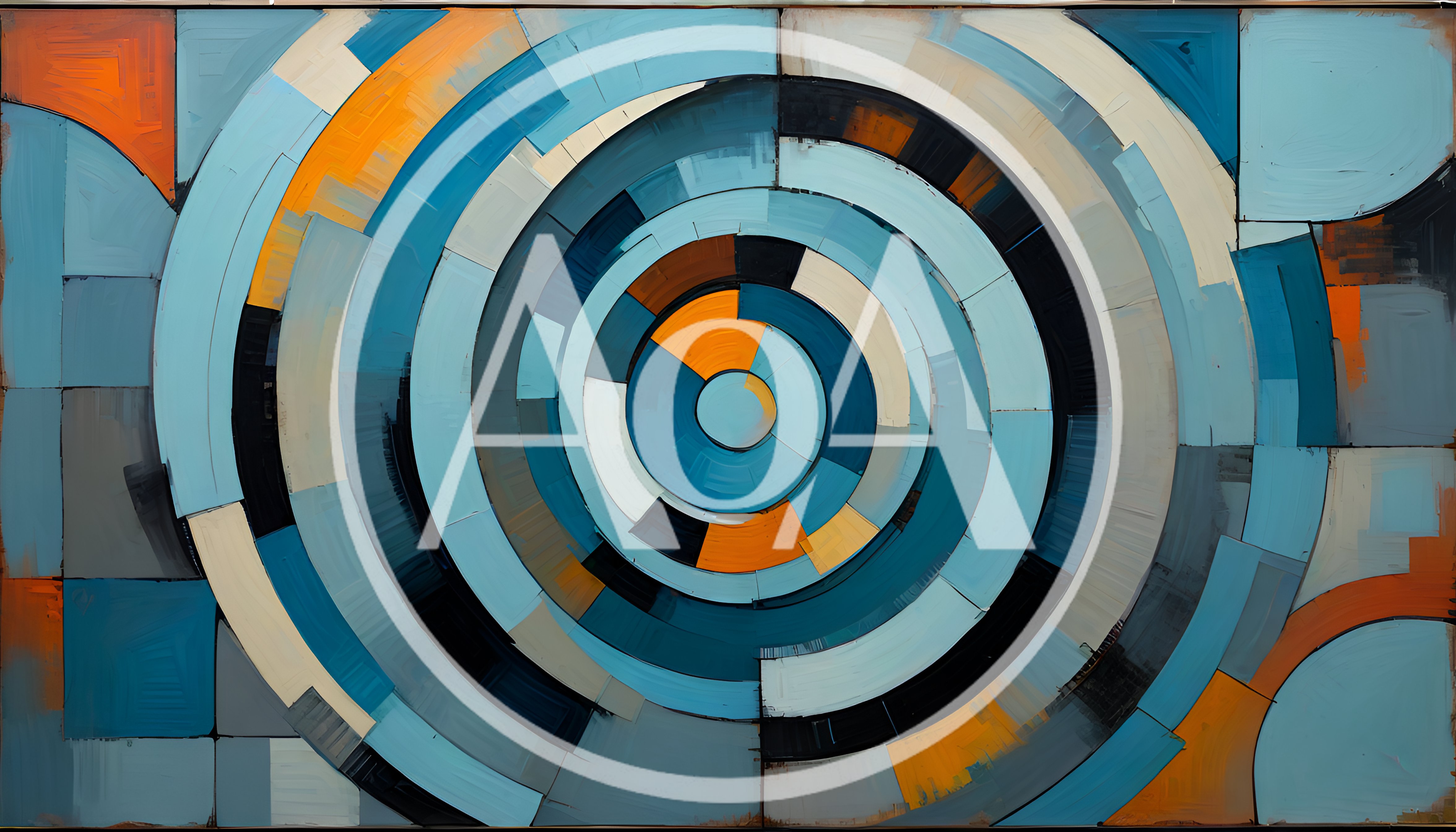 Abstract Geometric Circular Pattern Oil Painting