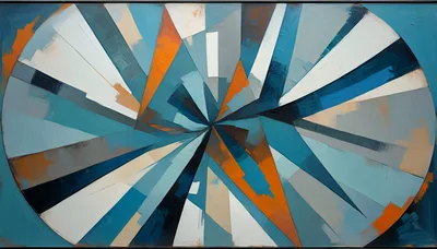 Abstract Geometric Radial Pattern In Blue And Orange
