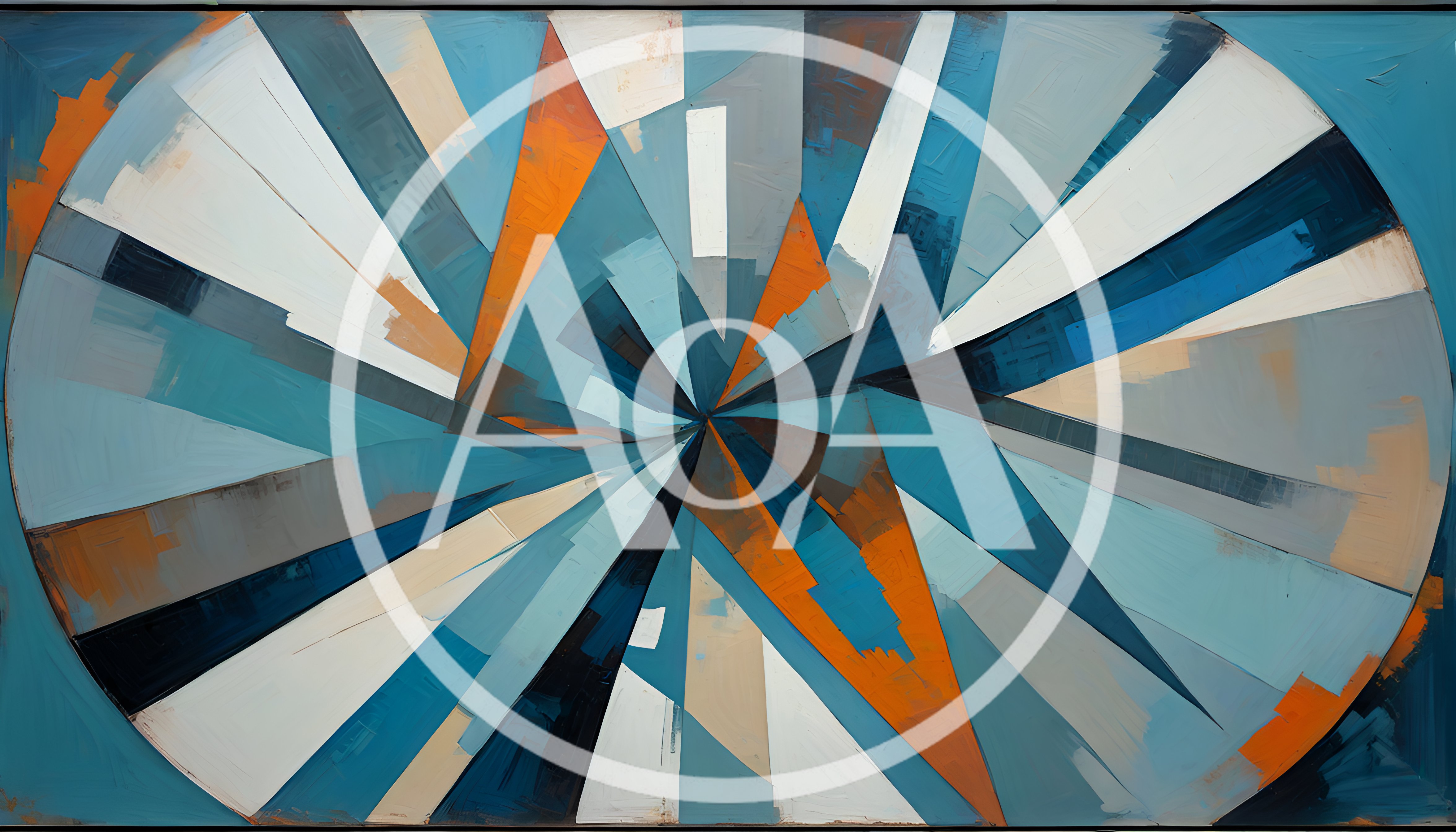 Abstract Geometric Radial Pattern In Blue And Orange