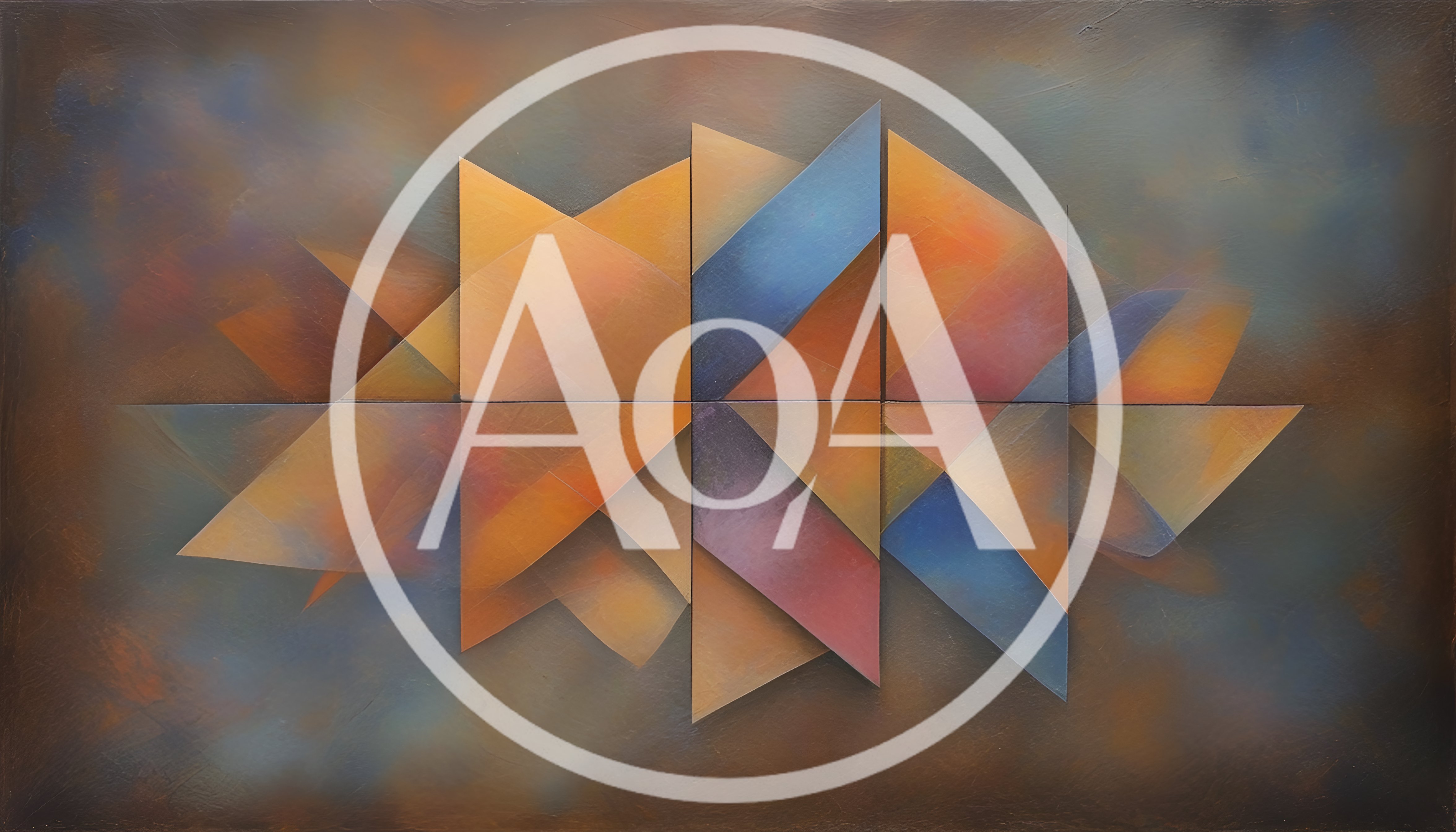Abstract Geometric Painting With Overlapping Triangular Shapes