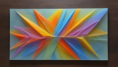 Abstract Geometric Art Piece With Vibrant Translucent Prisms