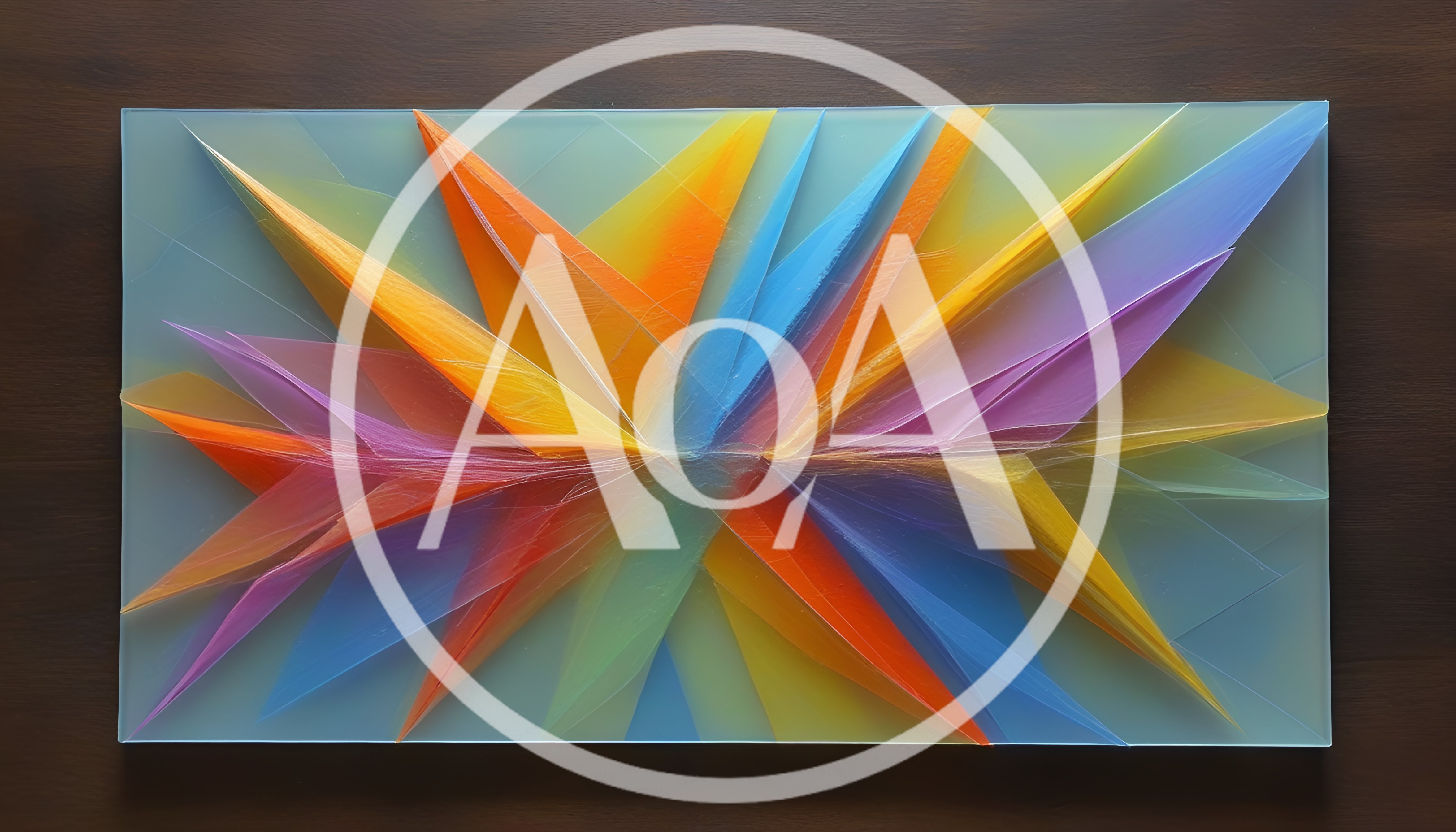 Abstract Geometric Art Piece With Vibrant Translucent Prisms