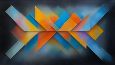 Abstract Geometric Composition With Vibrant Overlapping Shapes