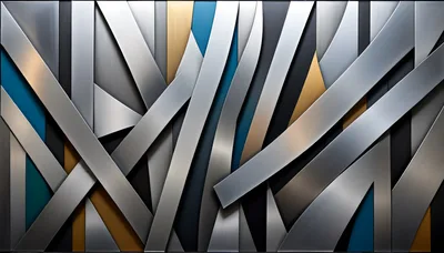 Abstract Metallic Geometric Wall Art Background