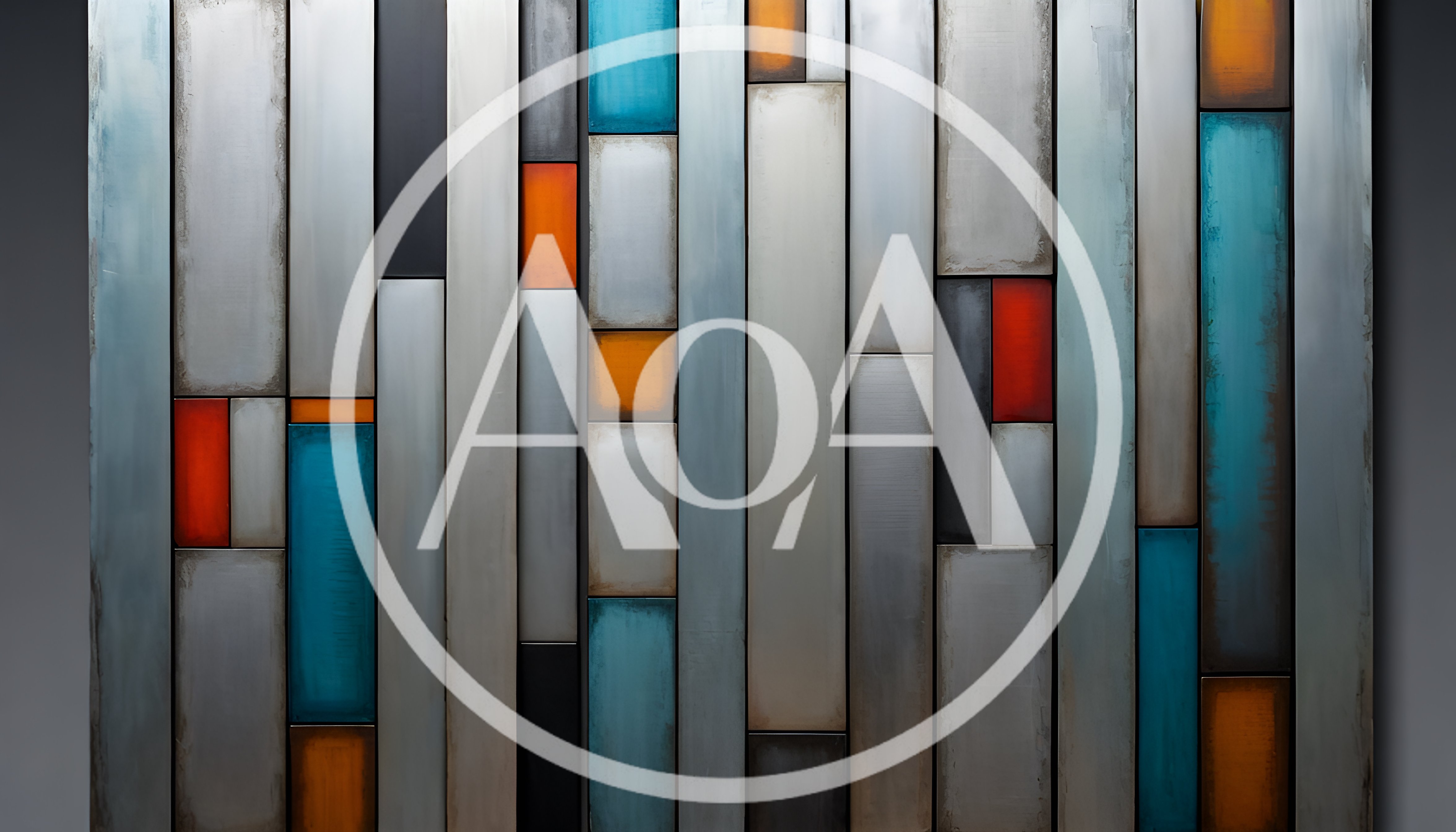 Abstract Metal Wall Art With Geometric Colored Panels