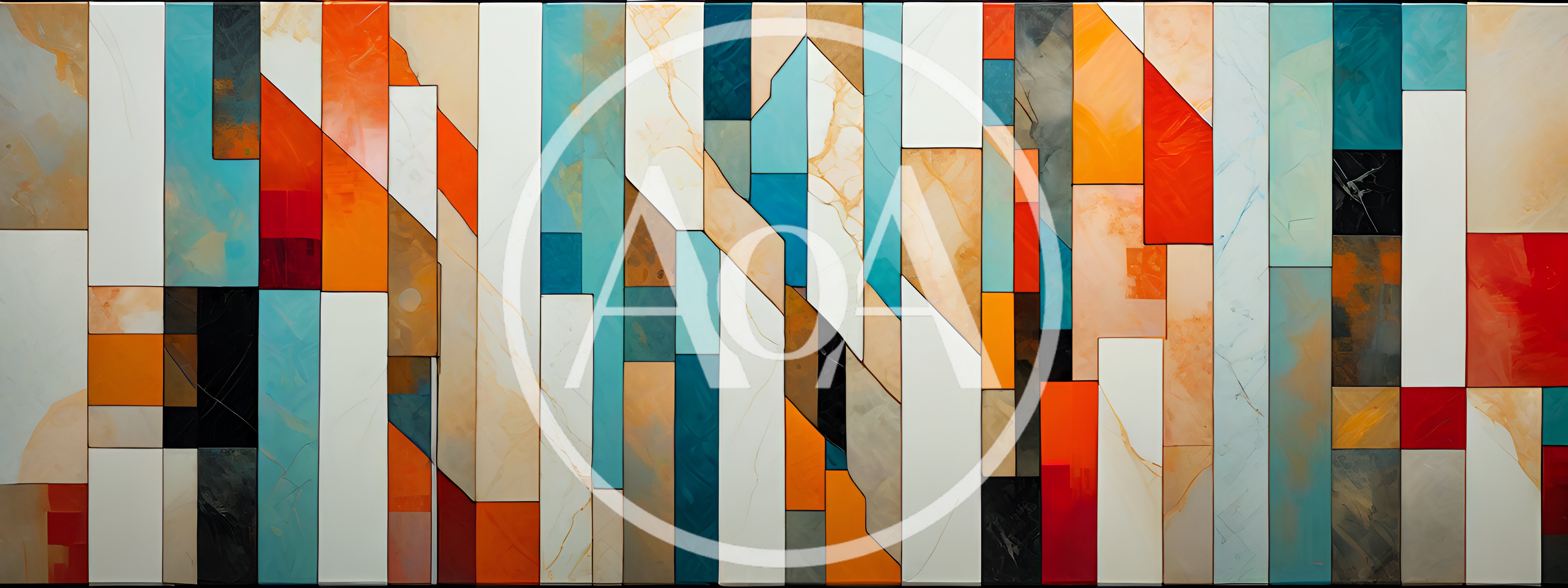 Abstract Geometric Wall Art With Vibrant Color Blocks