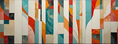 Abstract Geometric Wall Art With Marble Textures