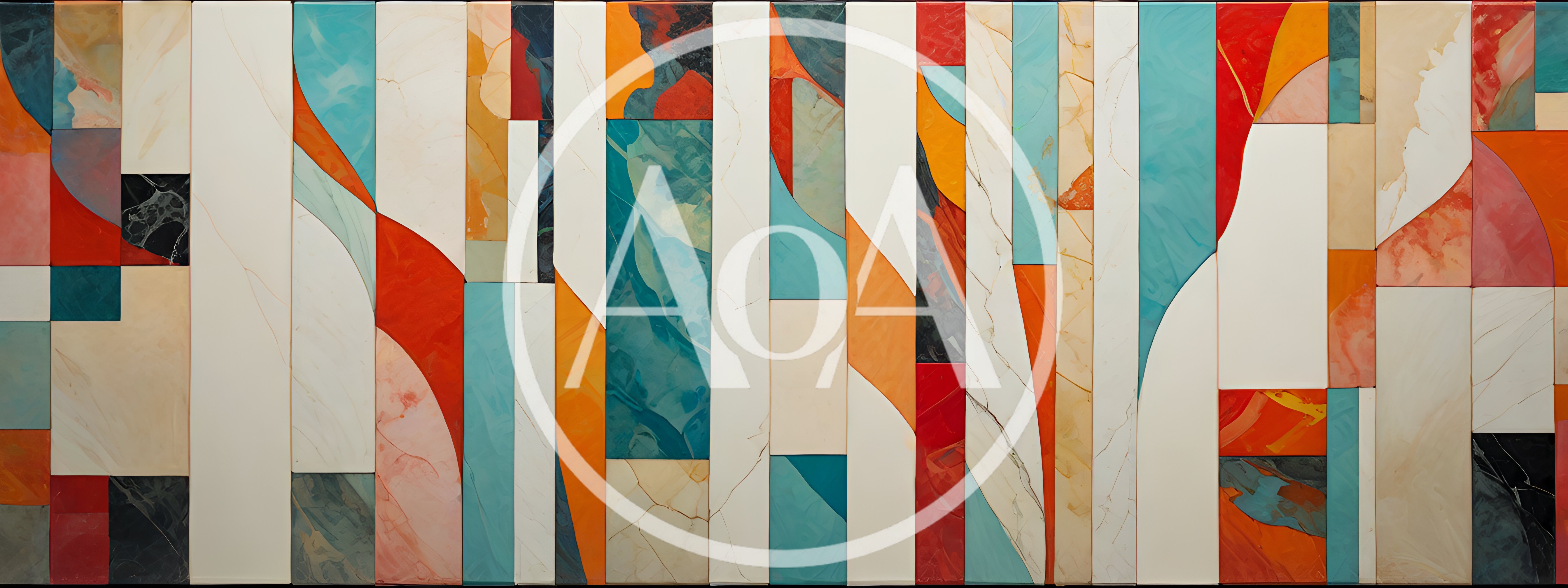Abstract Geometric Wall Art With Marble Textures