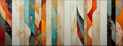 Abstract Vertical Panel Wall Art With Marble Texture