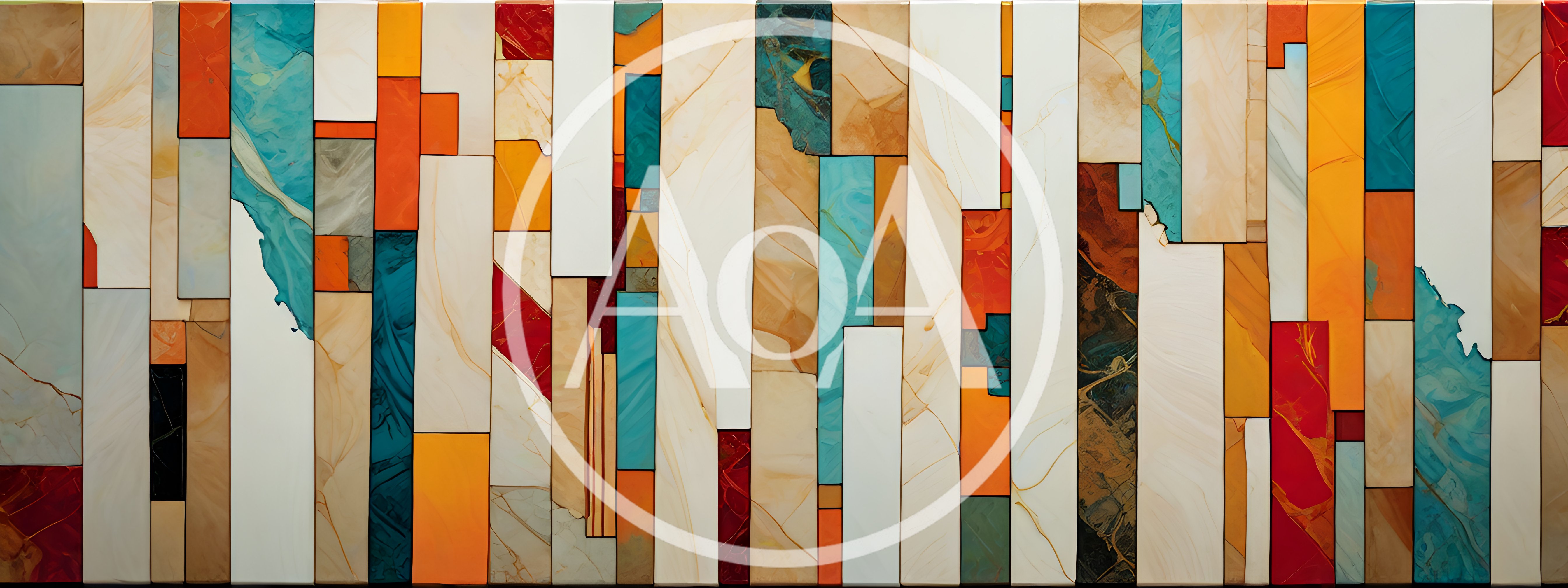 Abstract Geometric Wall Art With Marble Texture Panels